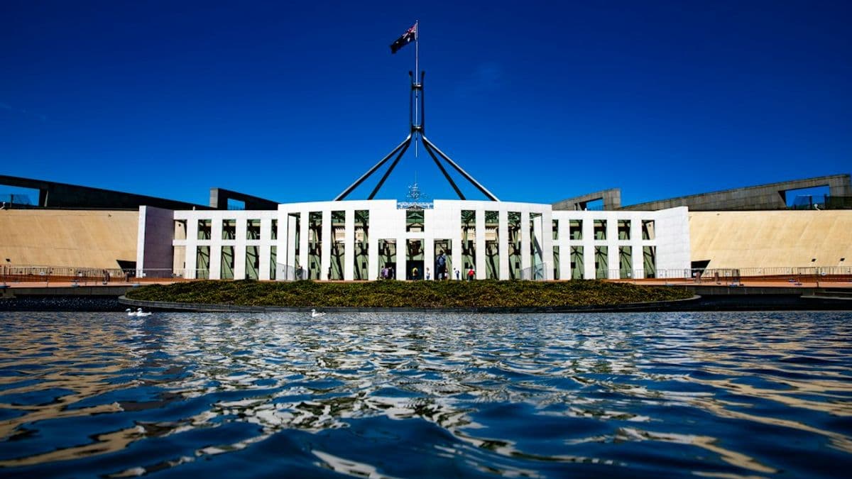 a large building with a flag on top of it