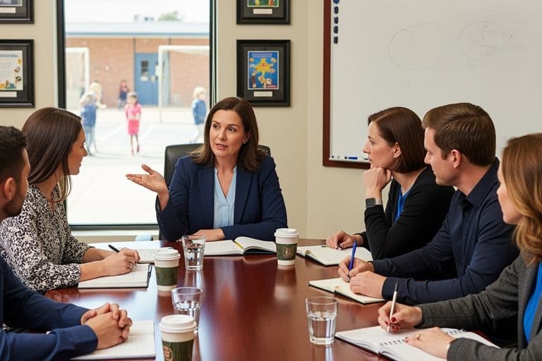 Australian teachers staff meeting